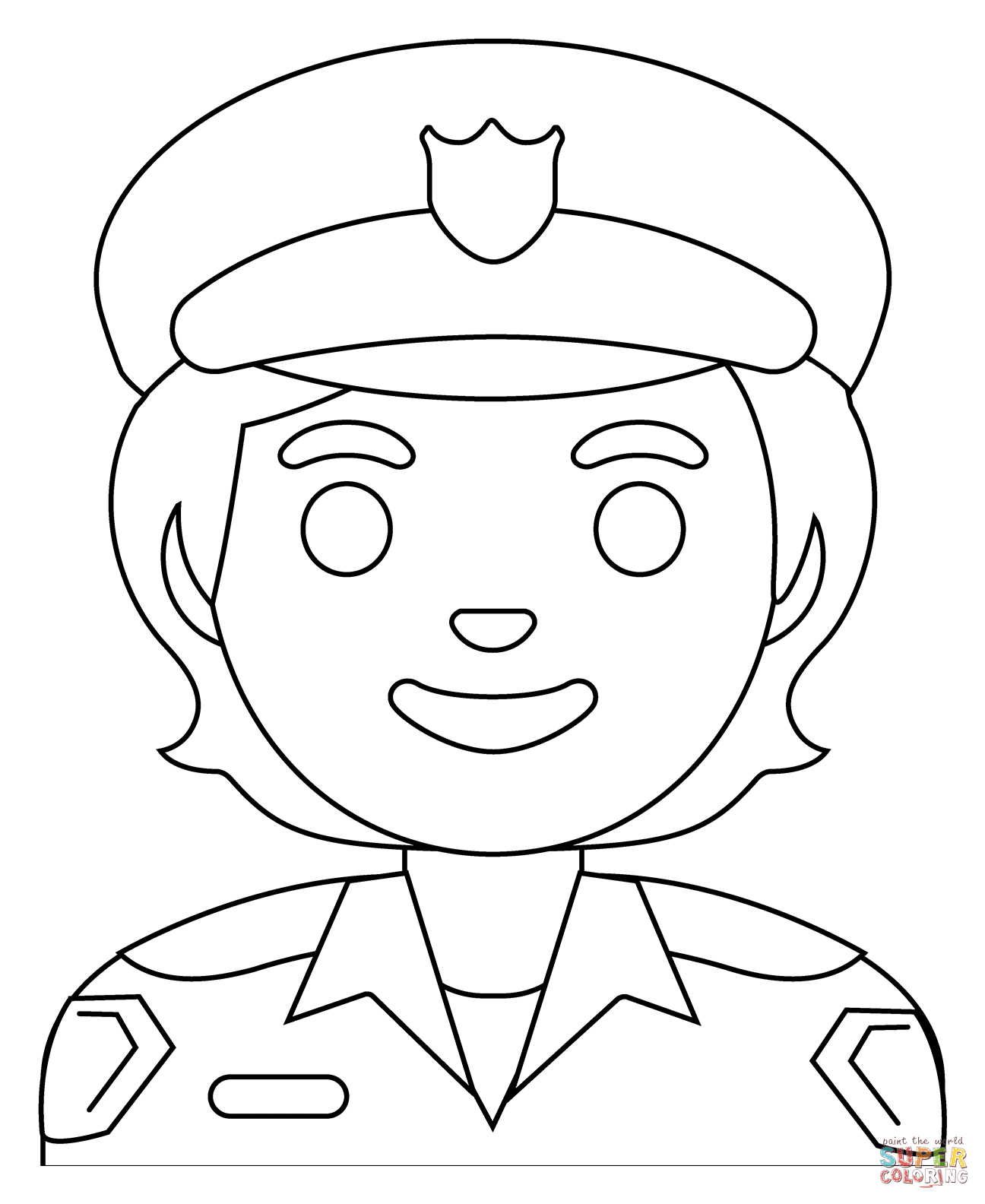 Police officer emoji coloring page free printable coloring pages