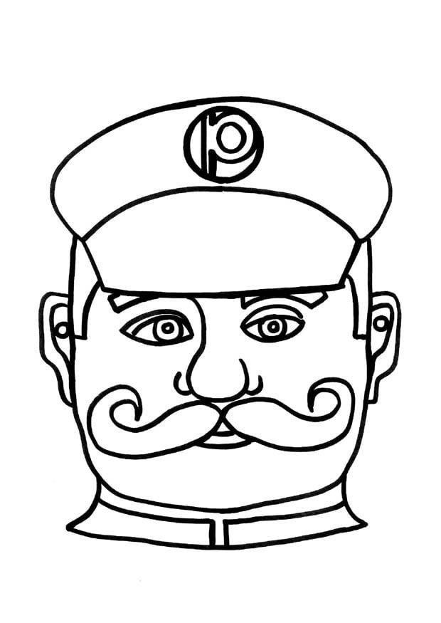 Coloring page policeman mask