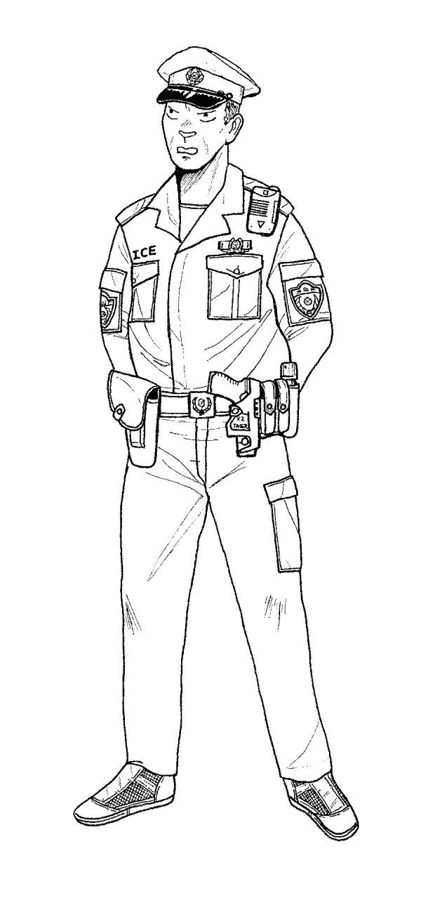 Printable policeman coloring pages pdf