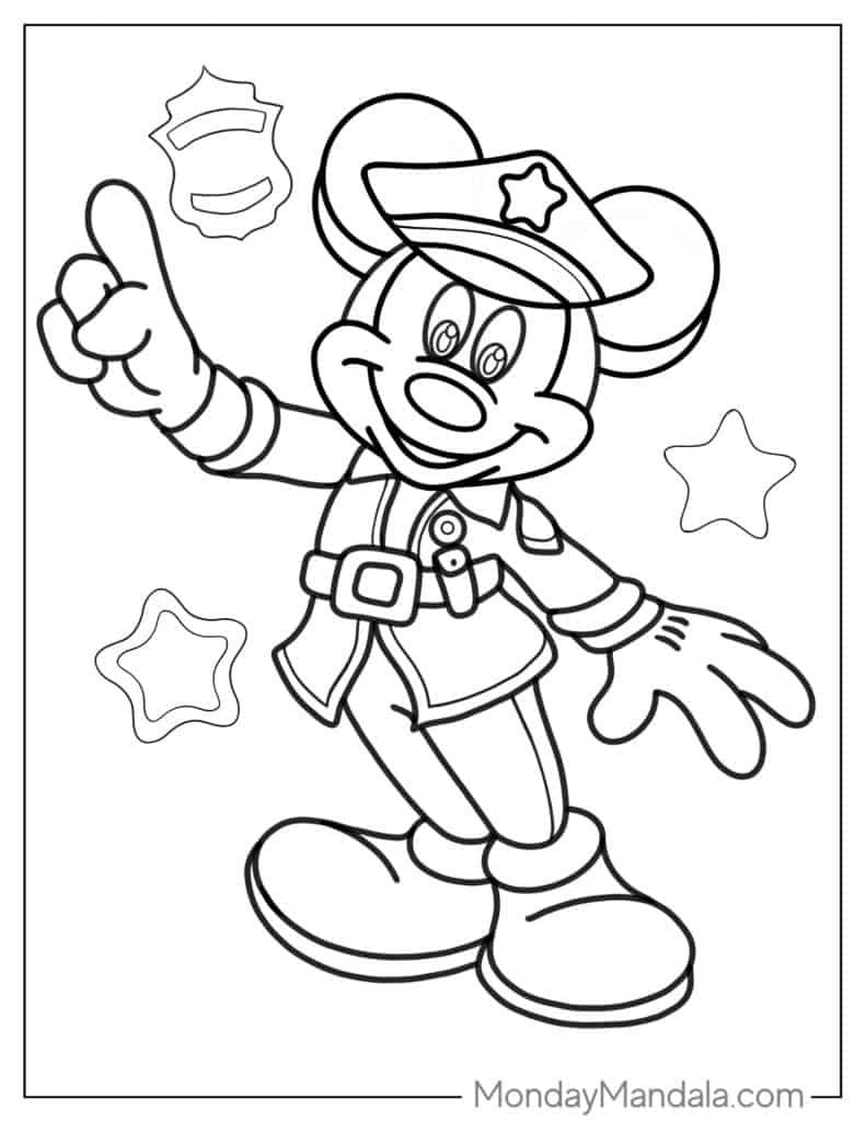 Police coloring pages free pdf printables