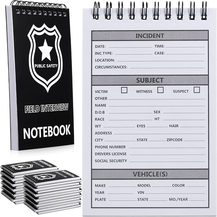 Teling packs public safety police field interview notebook report notepad for law enforcement officer gifts ticket book notebook cop interview equipment accessories sheets pages everything else