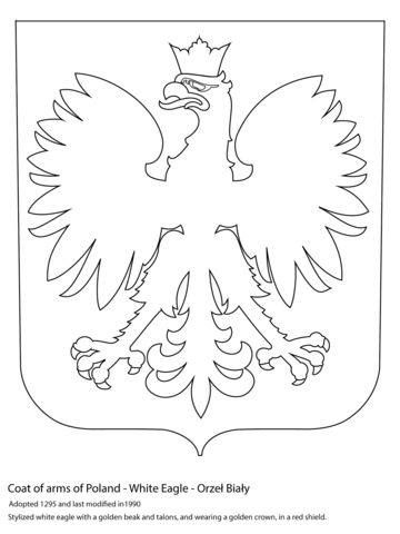 Coat of arms of poland coloring page free printable coloring pages coloring pages poland art free printable coloring pages