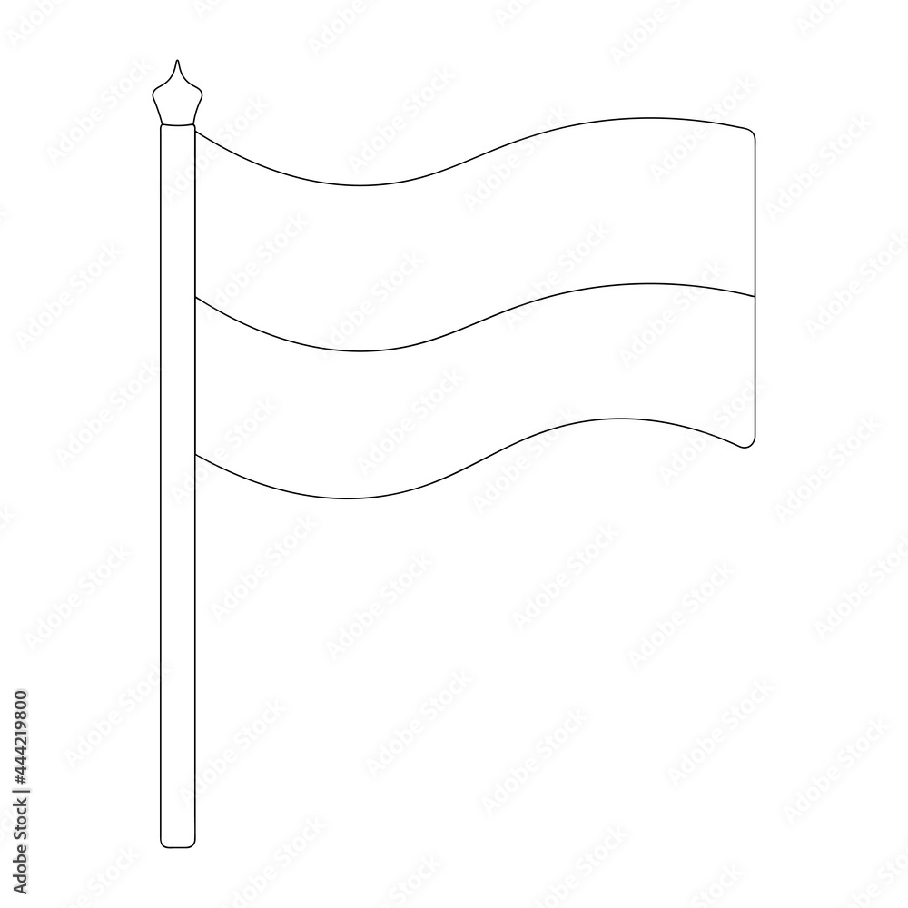 Flag of ukraine poland sketch vector illustration coloring book for children two