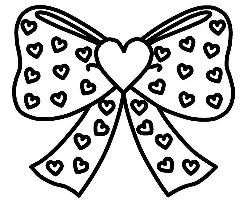 Cute bow coloring printable page coloring pages for kids coloring pages coloring pages to print