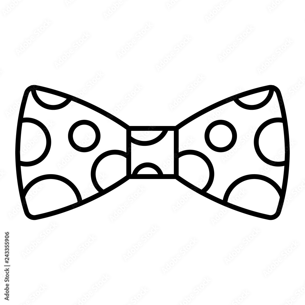 Polka bow tie icon outline polka bow tie vector icon for web design isolated on white background vector