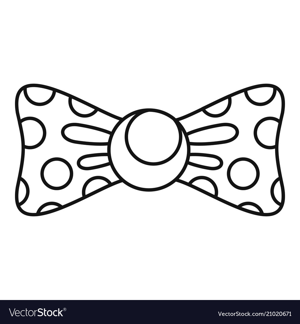 Dotted bow tie icon outline style royalty free vector image