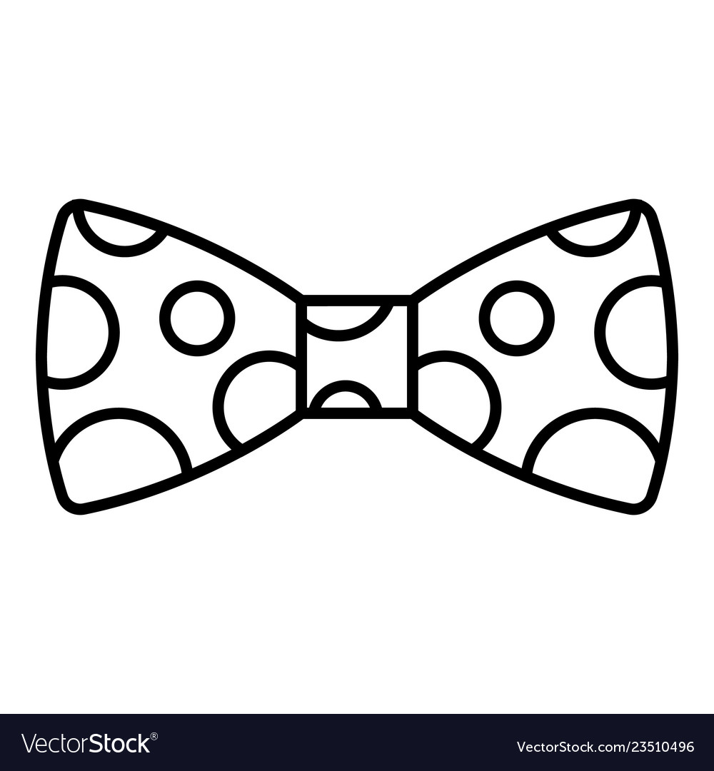 Polka bow tie icon outline style royalty free vector image