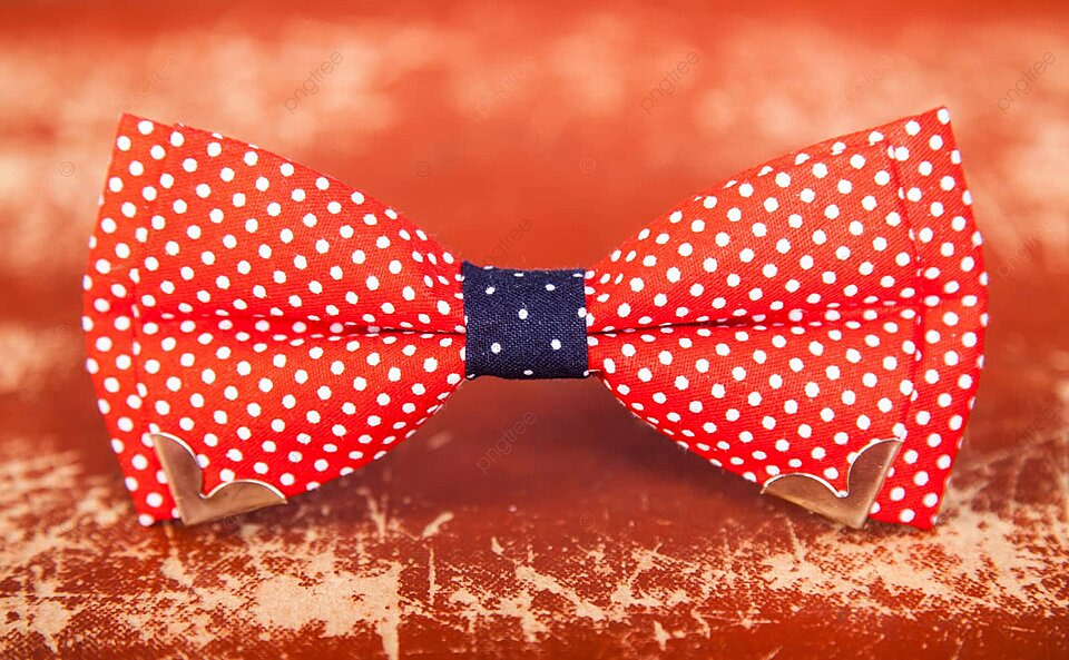 Red bow tie with white polka dots color loops background photo and picture for free download