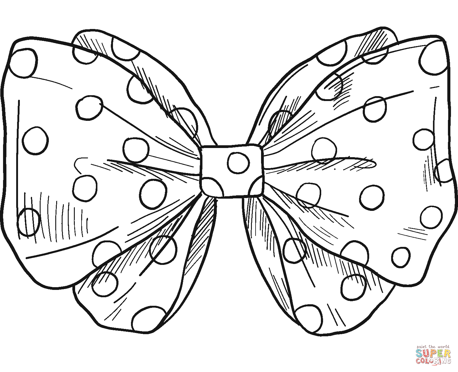 Bow with dots coloring page free printable coloring pages