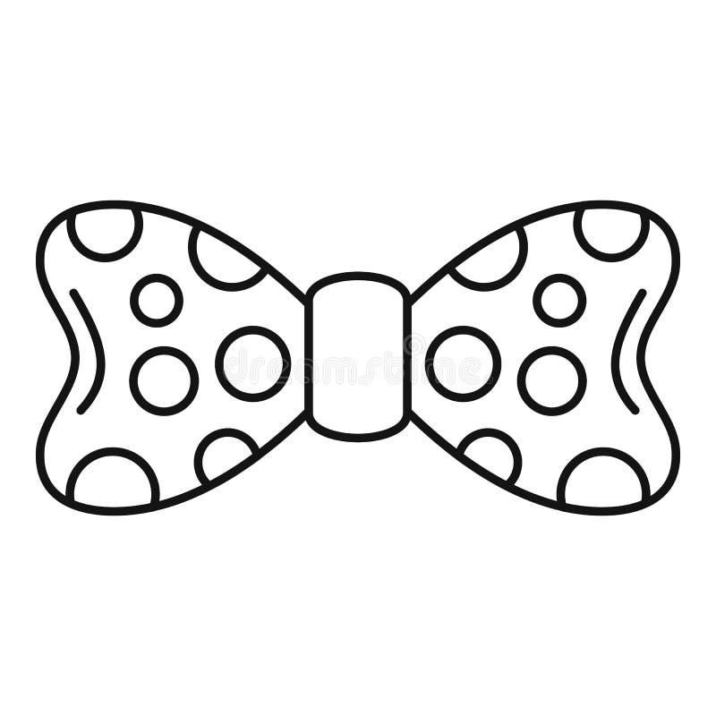 Dot bow tie icon outline style stock illustration