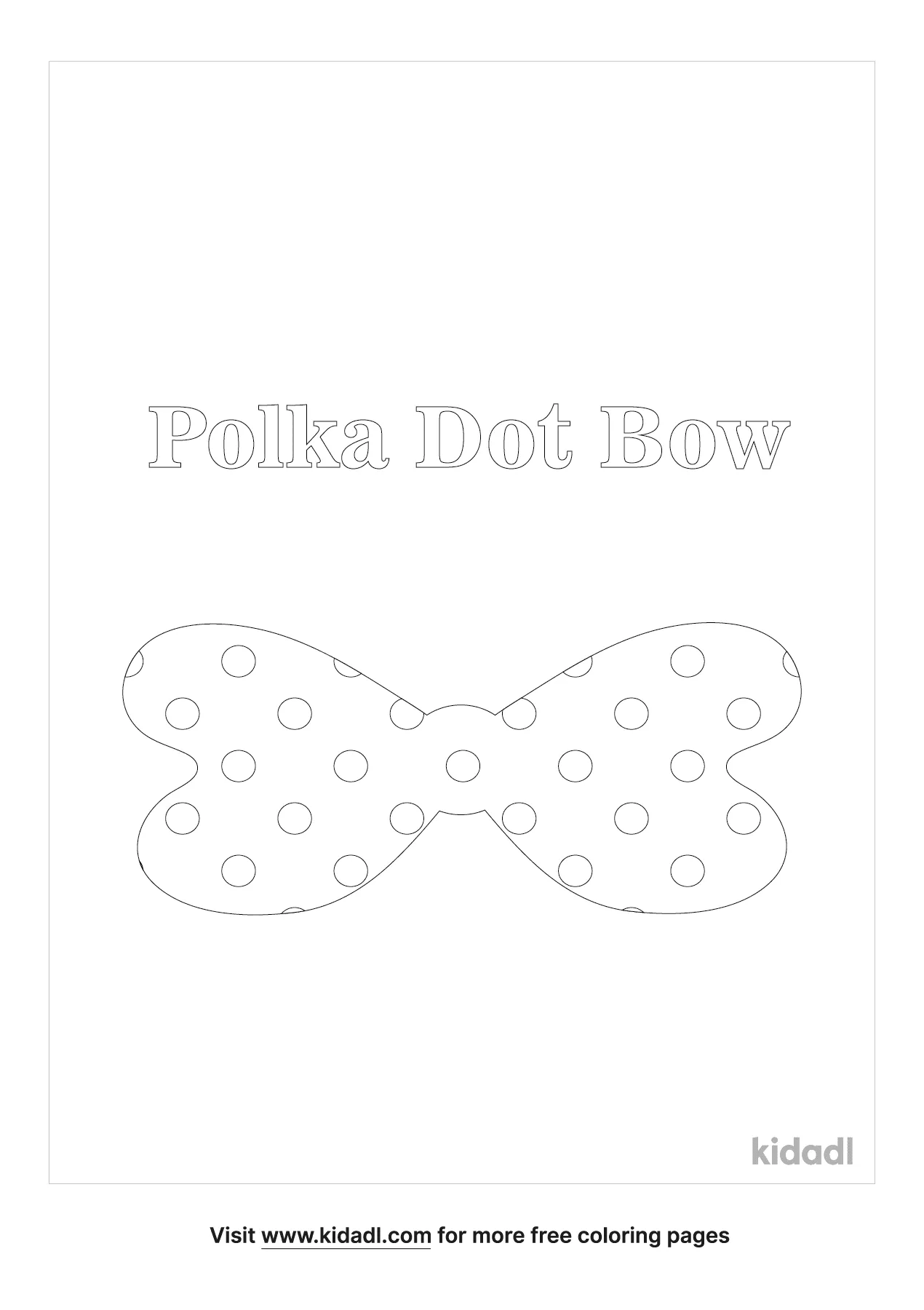 Free polka dot bow coloring page coloring page printables