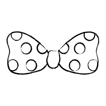 Sketch of bow tie with dots icon over white background vector illustration vector