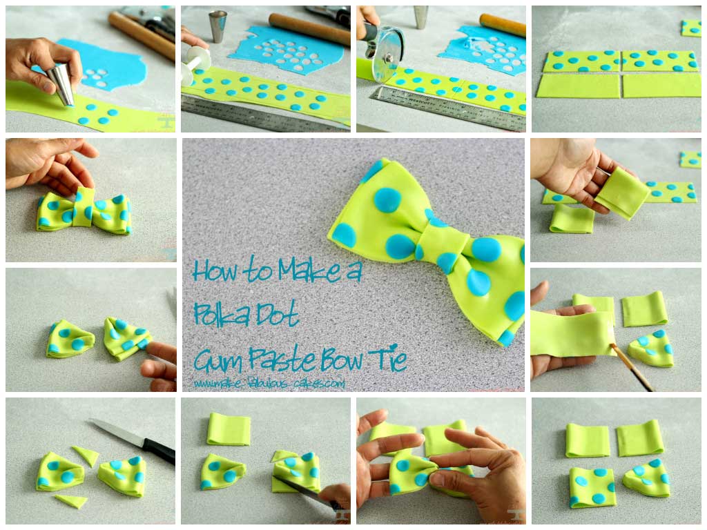 How to make a polka dot gum paste bow tie