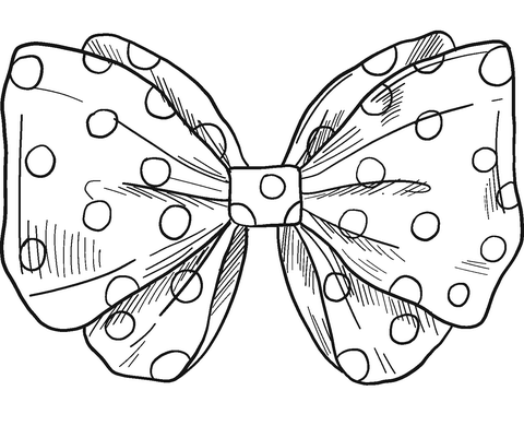 Bow with dots coloring page free printable coloring pages