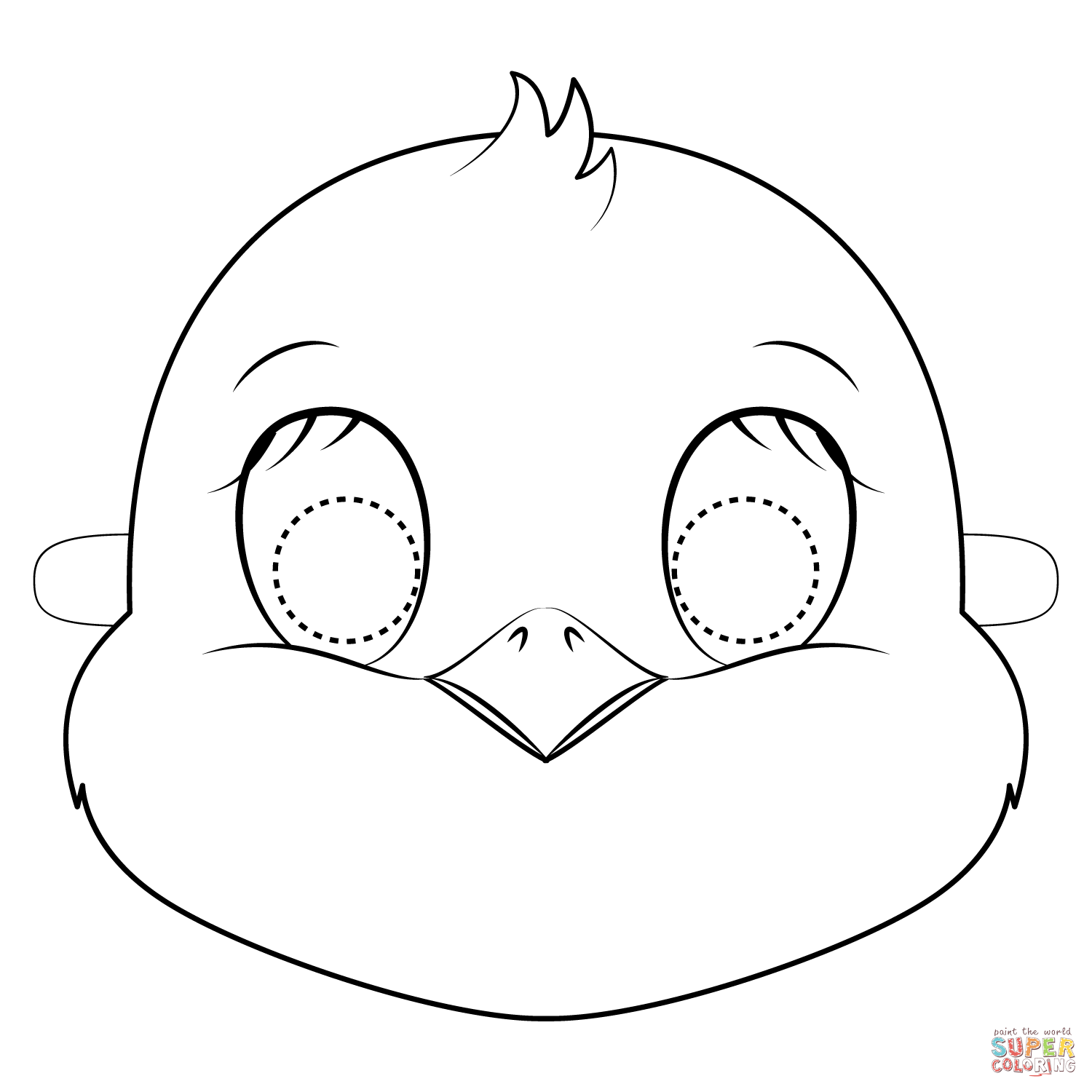 Chick mask coloring page free printable coloring pages