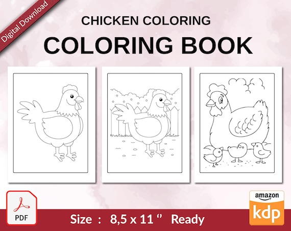 Lindo libro para colorear de pollo para niãos x archivo