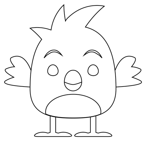 Dibujo de pollito mirando al frente para colorear dibujos para colorear imprimir gratis