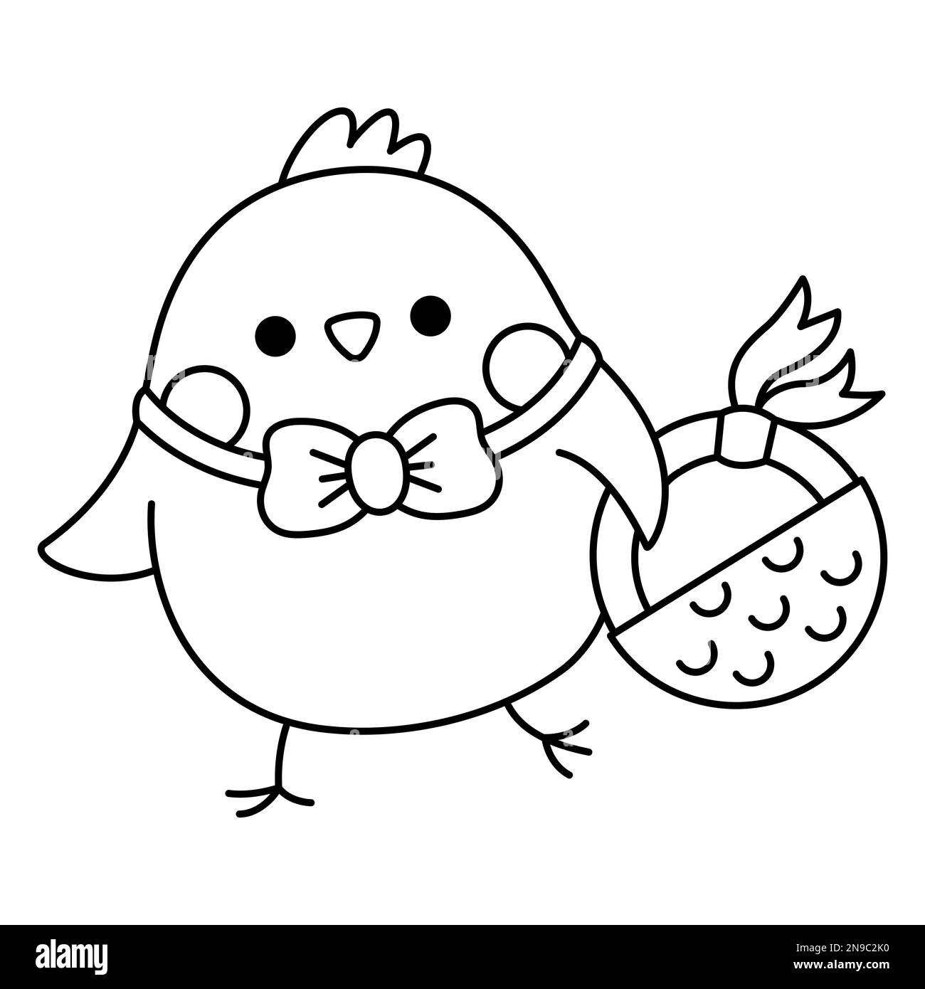 Cartoon chicken animal outline black and white stock photos images