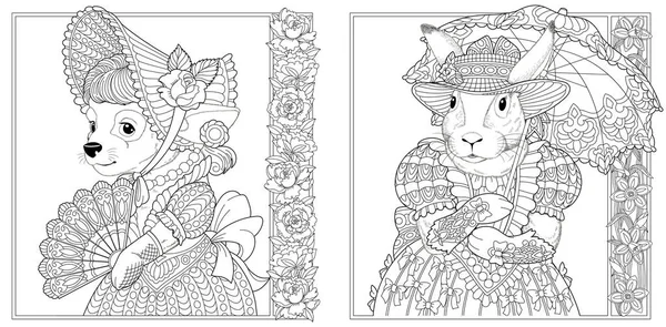 Easter coloring pages coloring book adults colouring pictures bunny chickens stock vector by sybirko