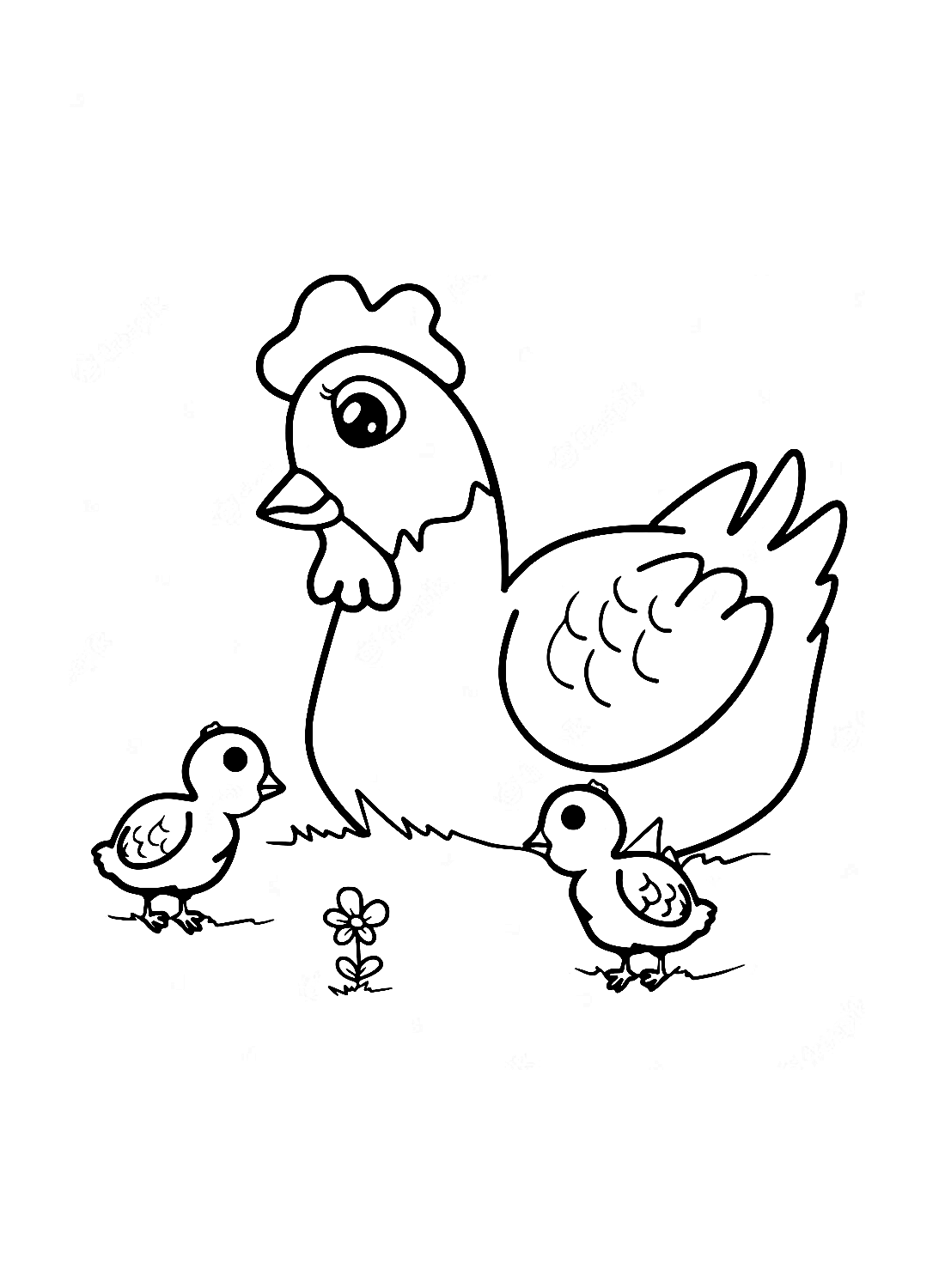 Hen coloring pages