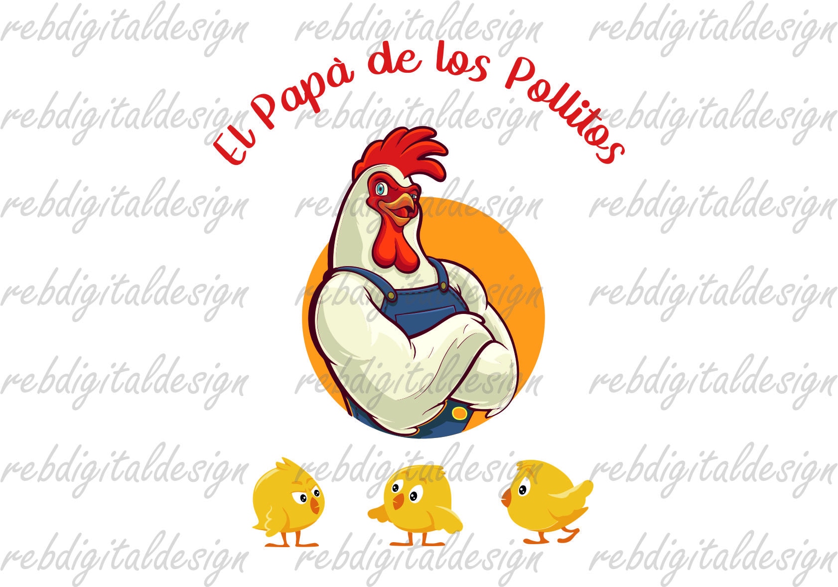 El papa de los pollitos funny chicken original svg pdf png eps instant digital download clipart vector outline stencil download now