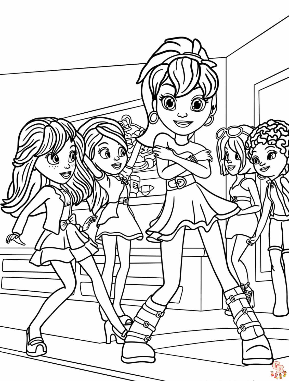 Printable polly pocket coloring pages free for kids and adults
