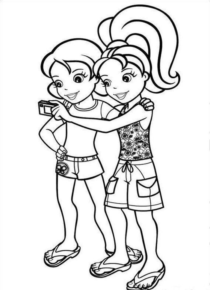 Polly pocket selfie coloring page coloringplus cartoon coloring pages coloring pages coloring pictures