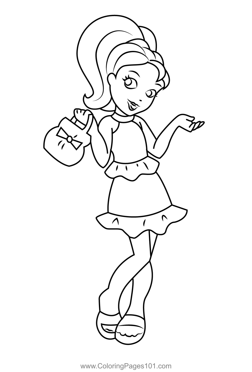 Polly pocket coloring page for kids