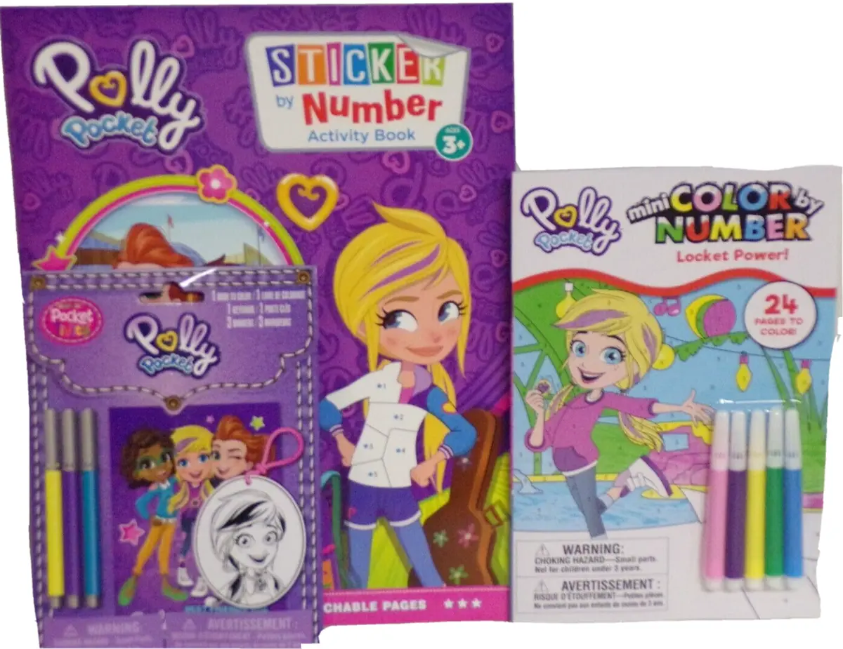 New polly pocket toy lot coloring books stickers art markers play set egg hunt