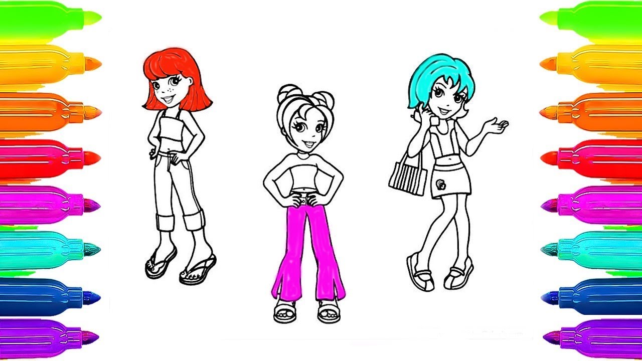 Polly pocket coloring book pages how to draw and color polly pocket coloring book