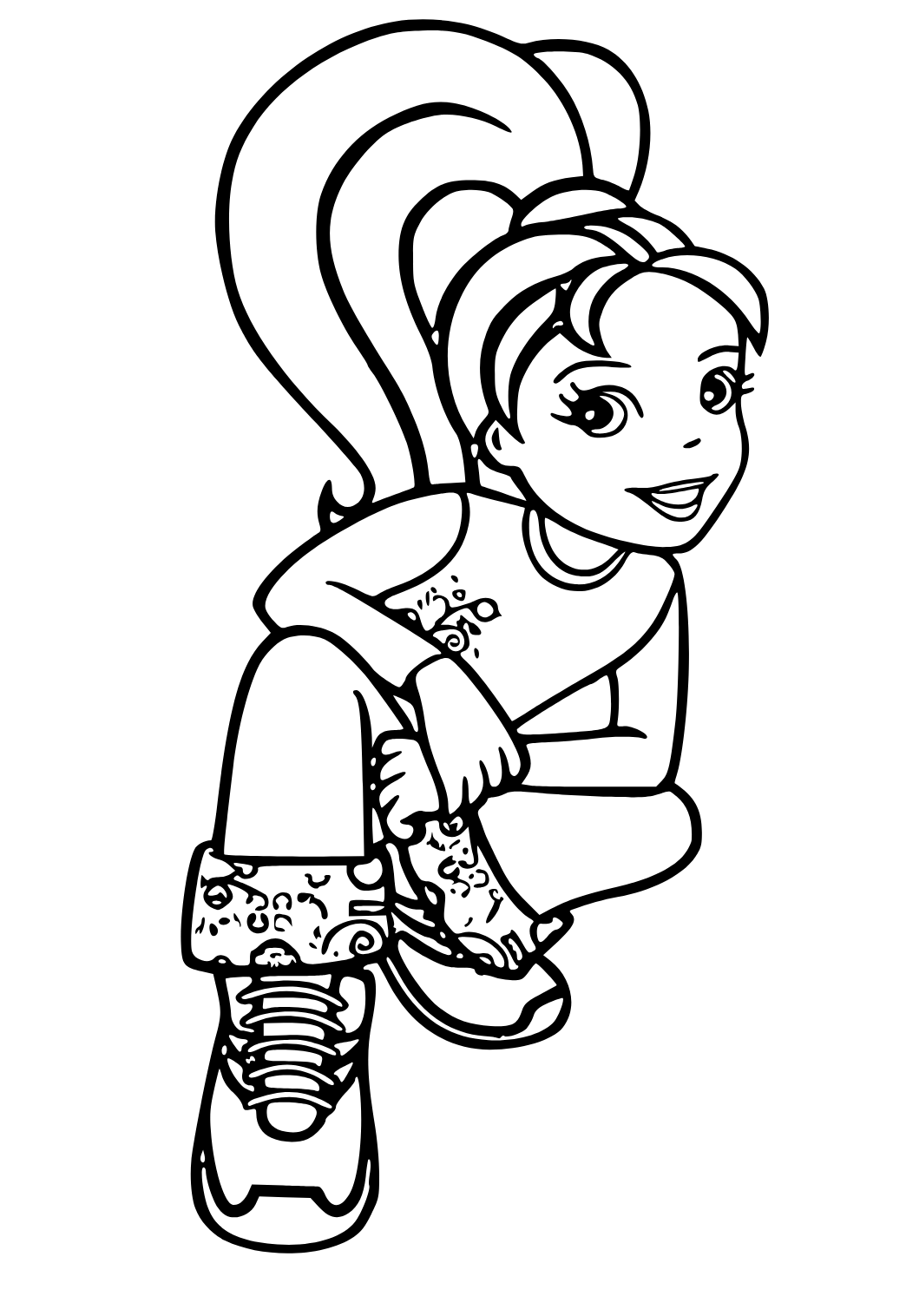 Free printable polly pocket sneakers coloring page for adults and kids