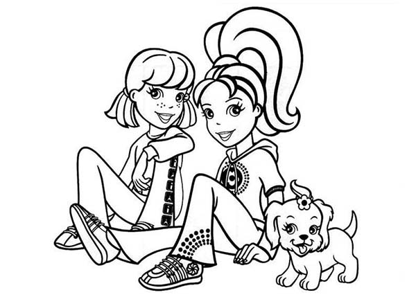 Polly and crissy hangout together in polly pocket coloring pages bulk color