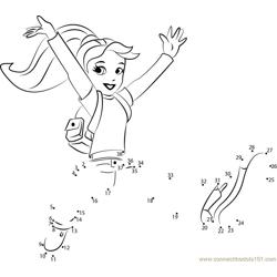 Polly pocket enjoying dot to dot printable worksheet