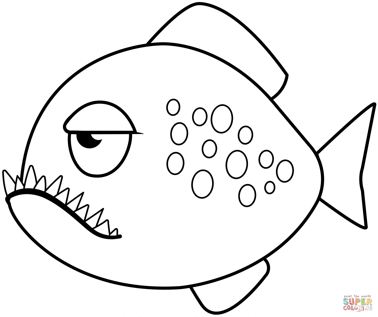 Piranha coloring page free printable coloring pages