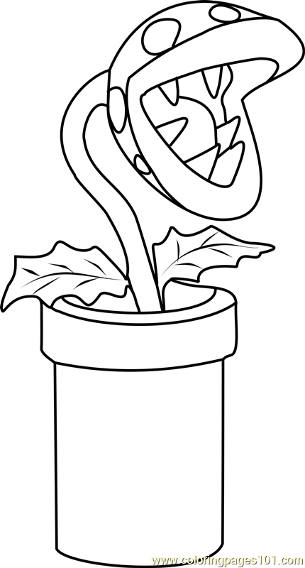 Piranha plant coloring page for kids