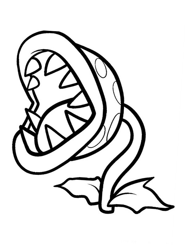 Piranha plant coloring page