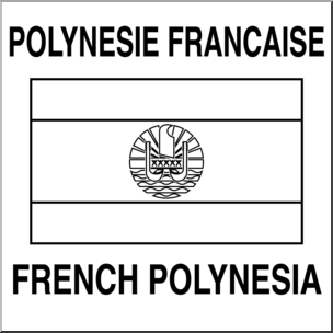 Clip art flags french polynesia bw i