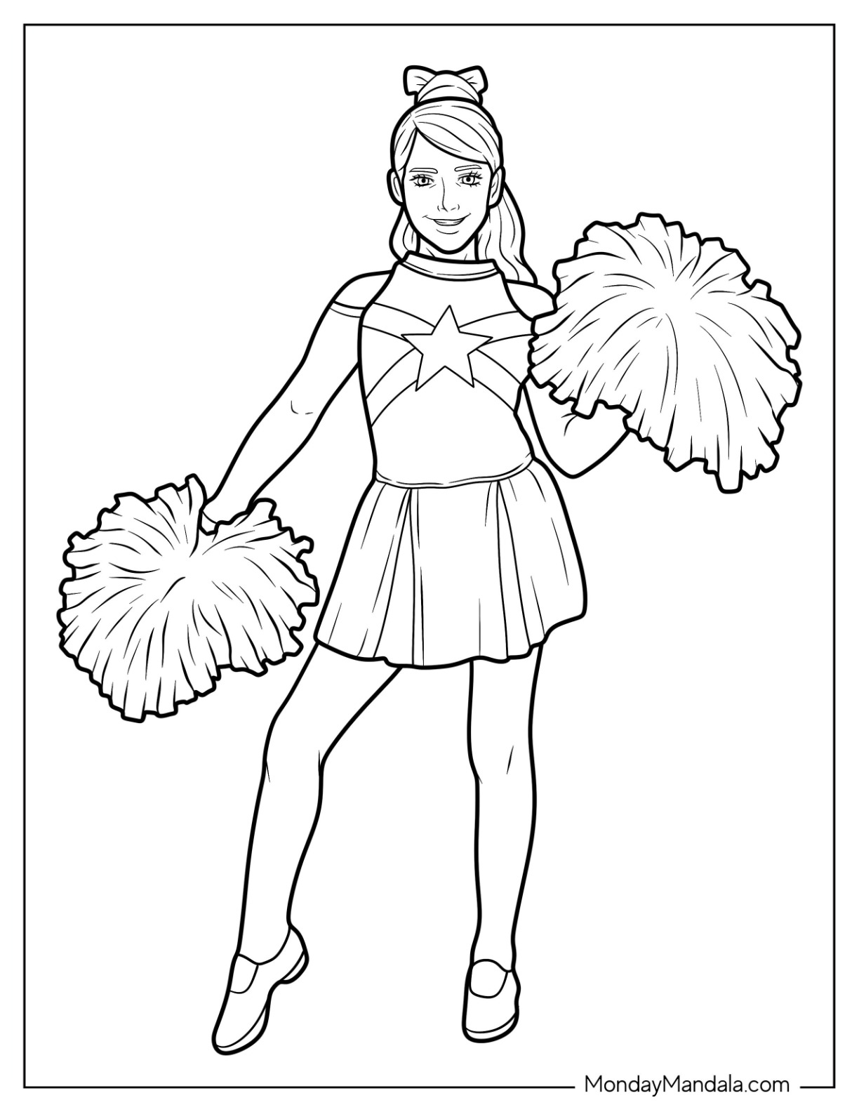 Cheerleading coloring pages free pdf printables