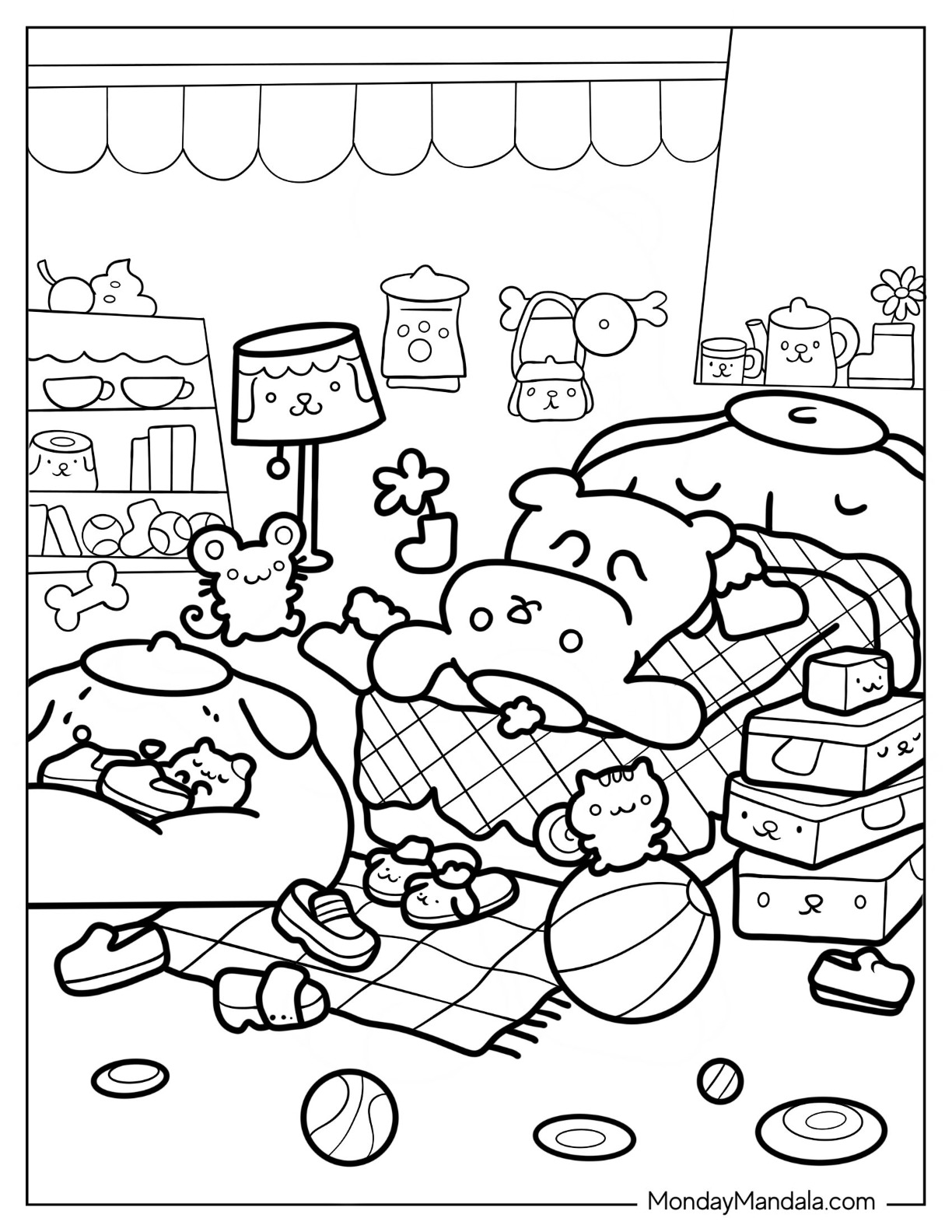 Pompompurin coloring pages free pdf printables