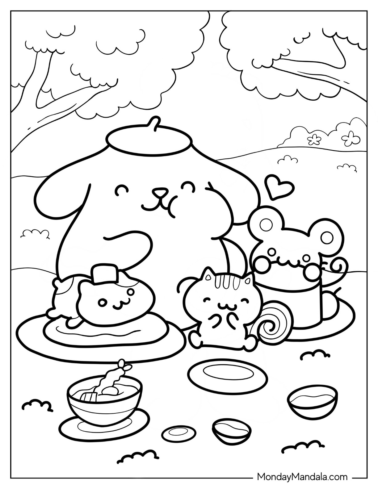 Pompompurin coloring pages free pdf printables