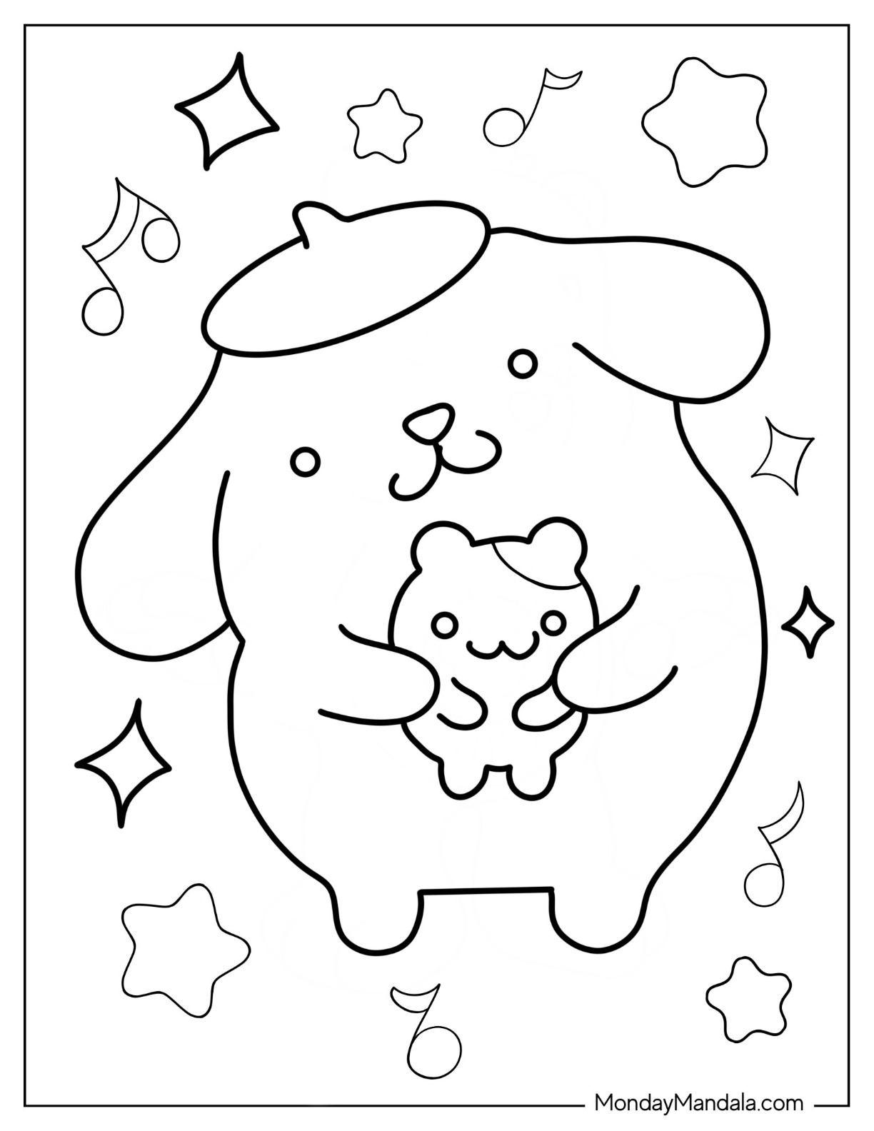 Pompompurin coloring pages free pdf printables