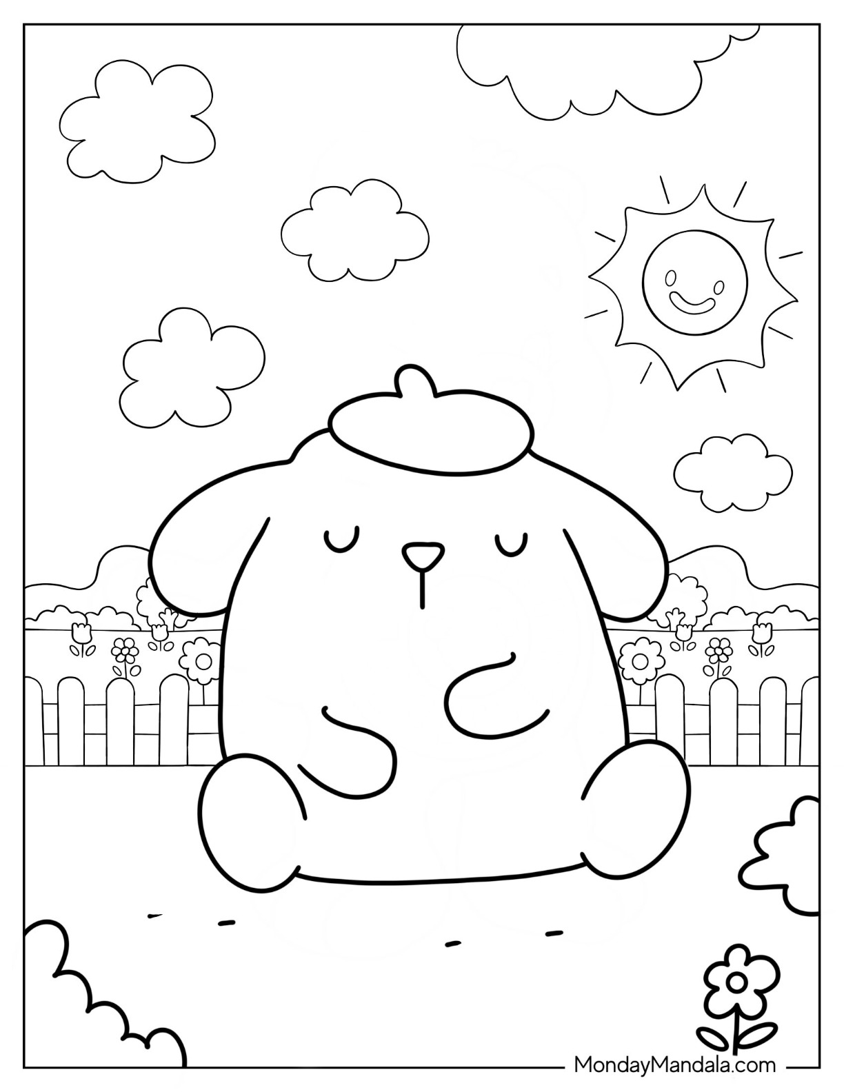 Pompompurin coloring pages free pdf printables