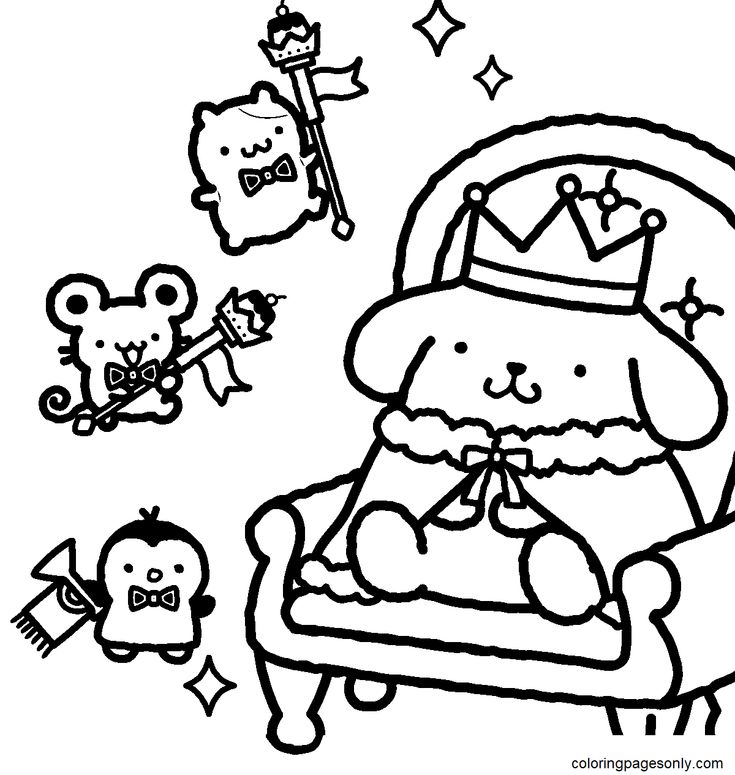 Pompompurin coloring pages