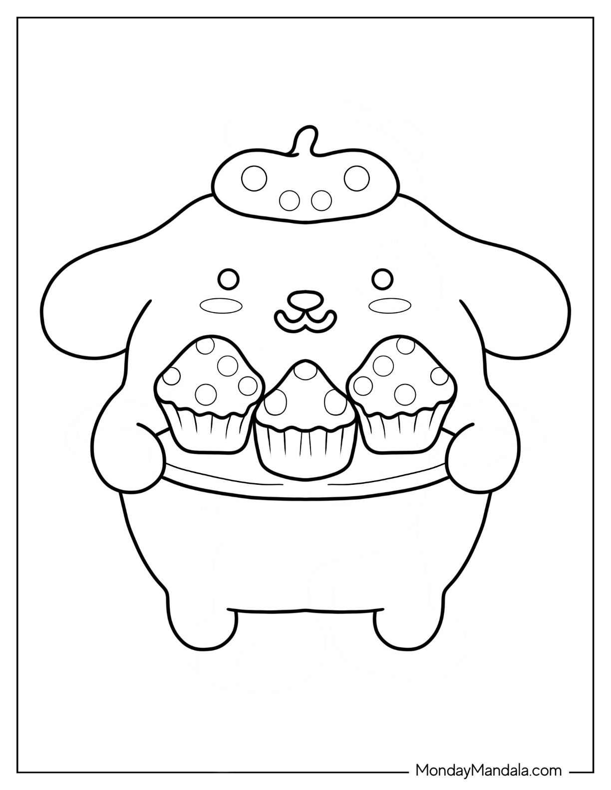 Pompompurin coloring pages free pdf printables