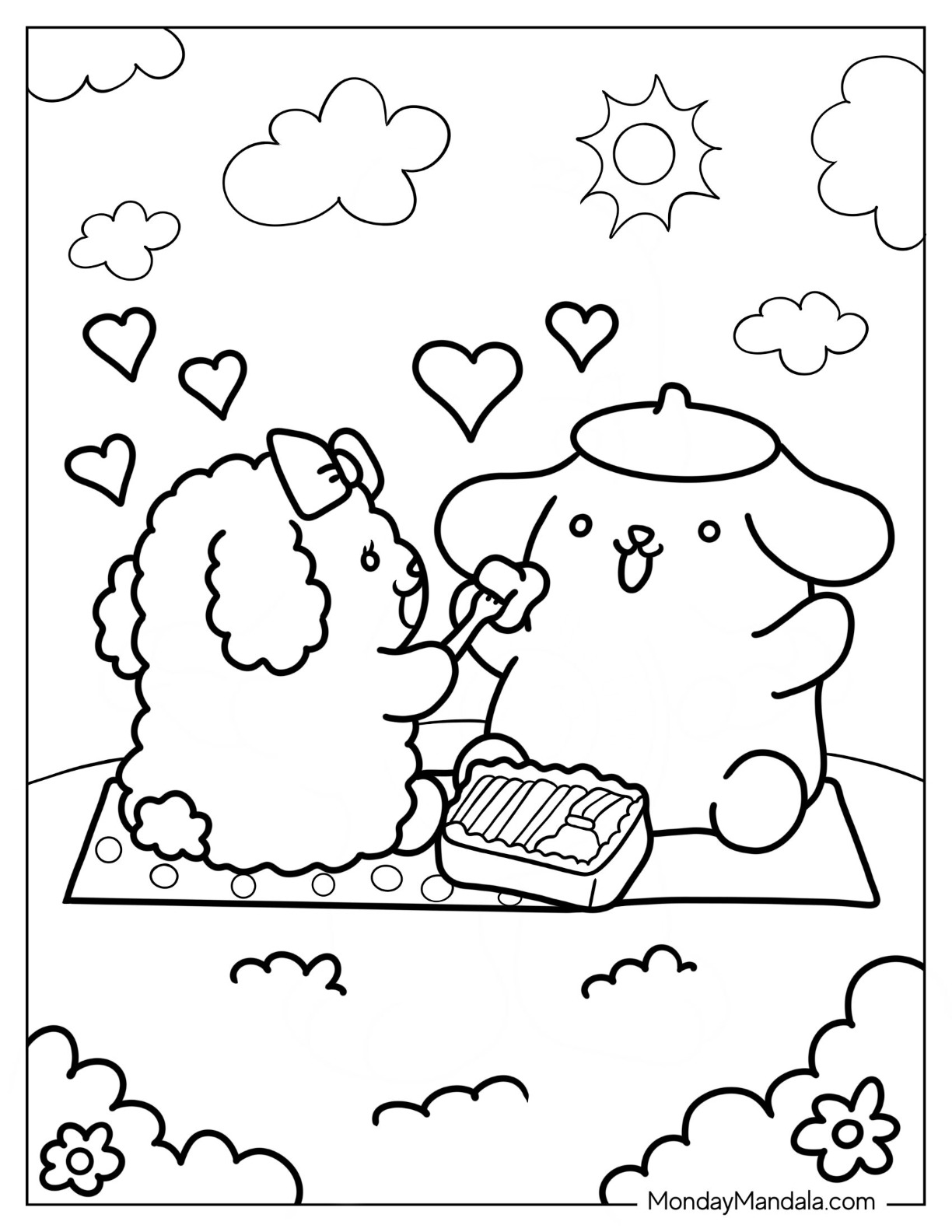 Pompompurin coloring pages free pdf printables