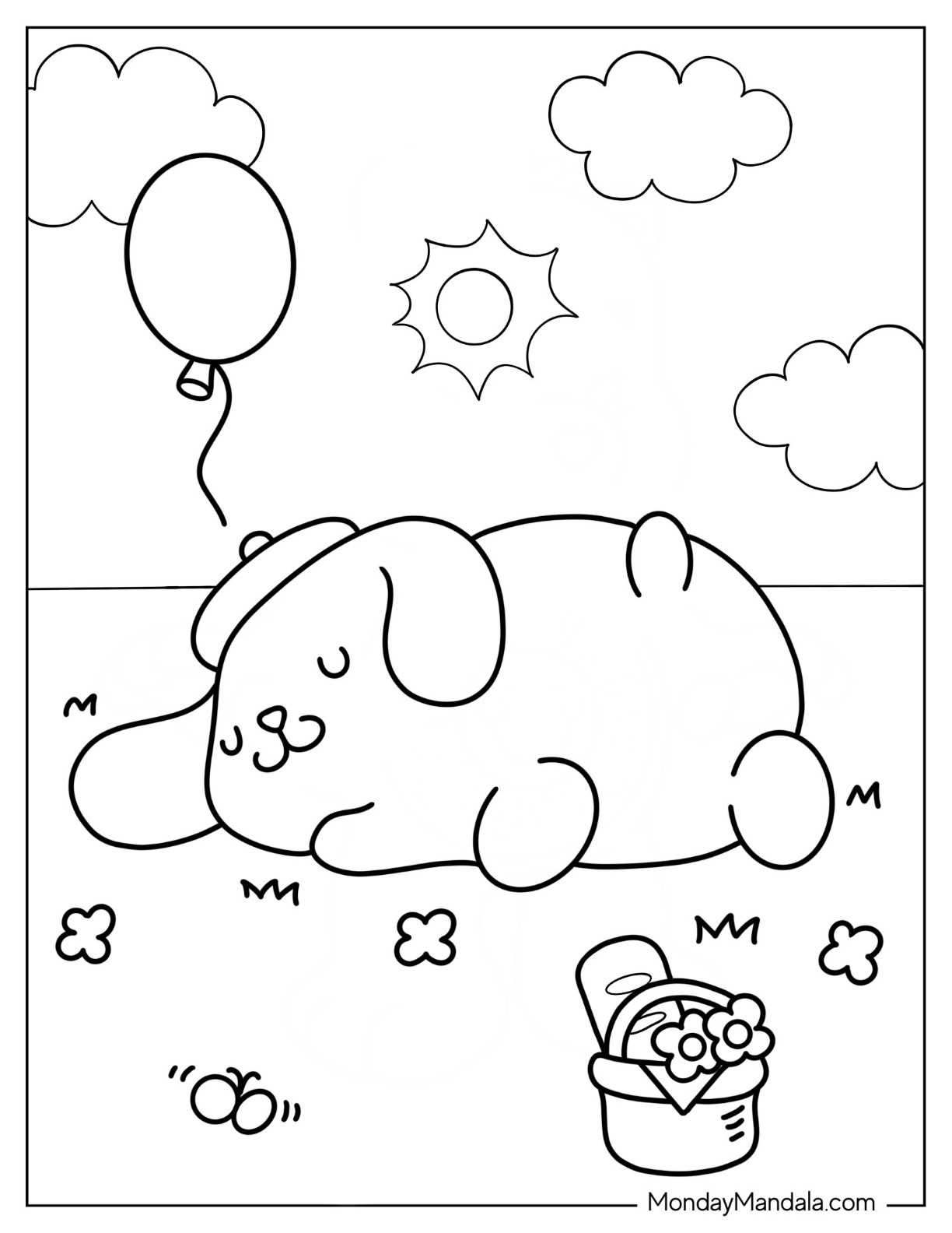 Pompompurin coloring pages free pdf printables