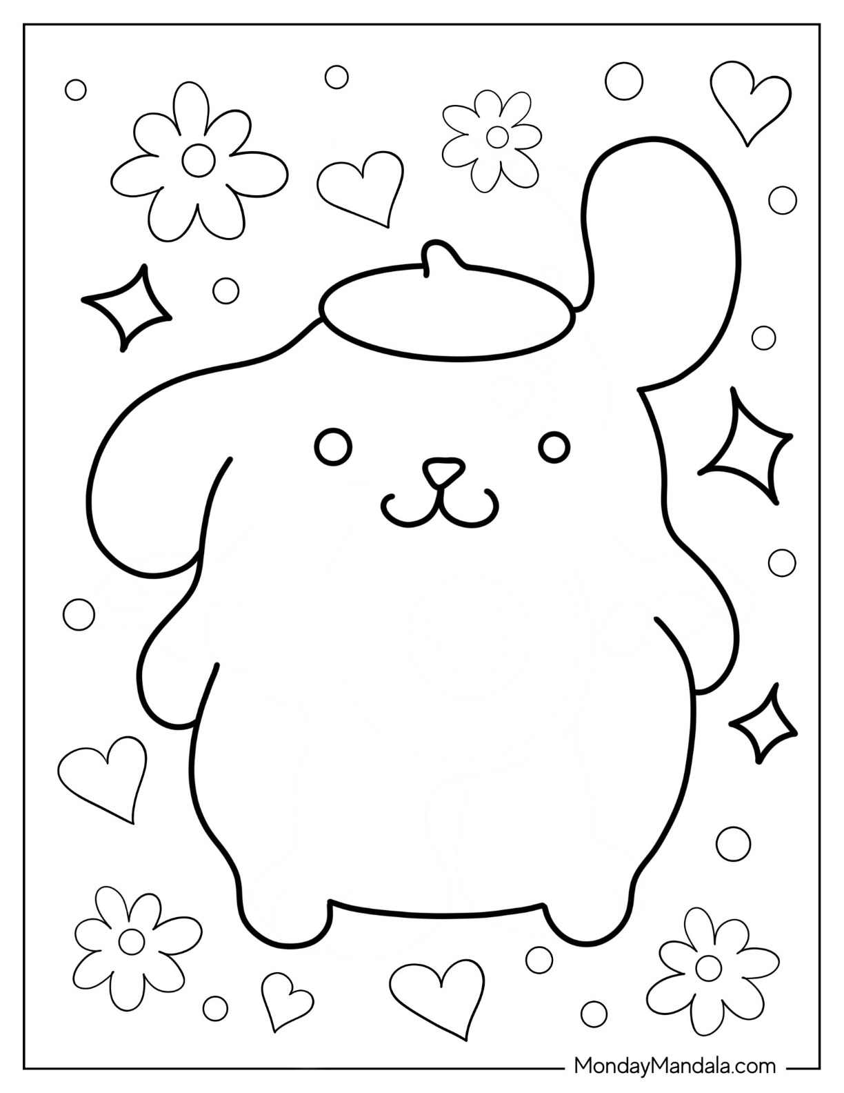 Pompompurin coloring pages free pdf printables