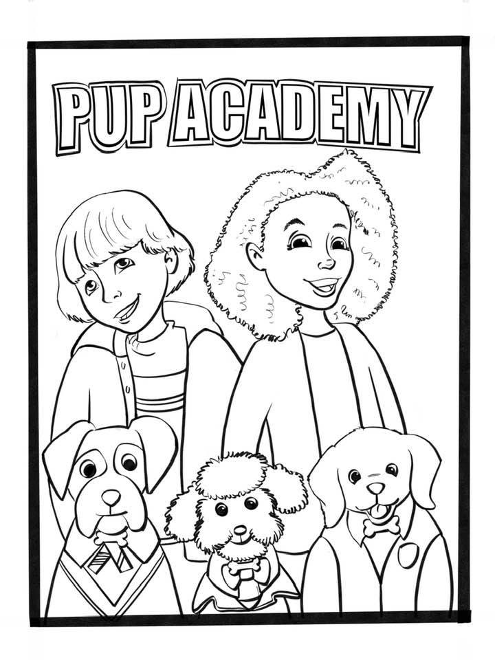 Pup academy coloring pages