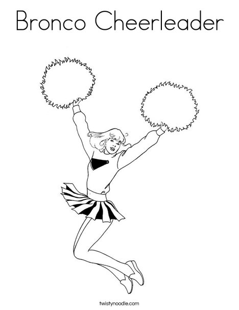 Bronco cheerleader coloring page