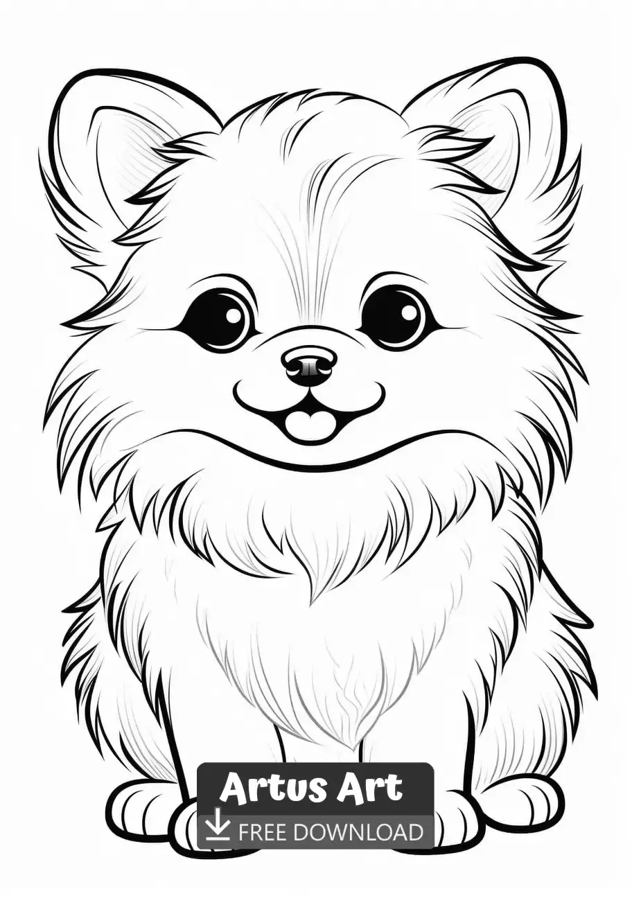 Pomeranian coloring page dog coloring book dog coloring page animal coloring pages